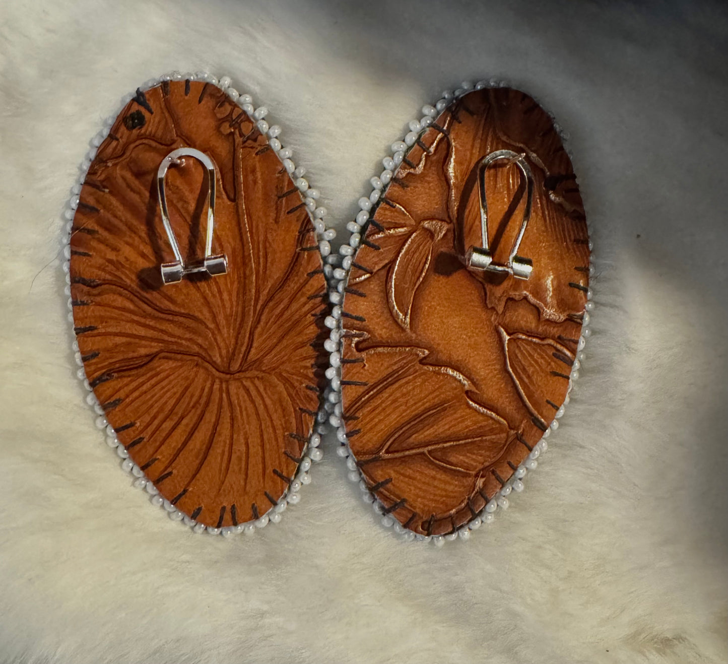 Blue & White Satin Earrings