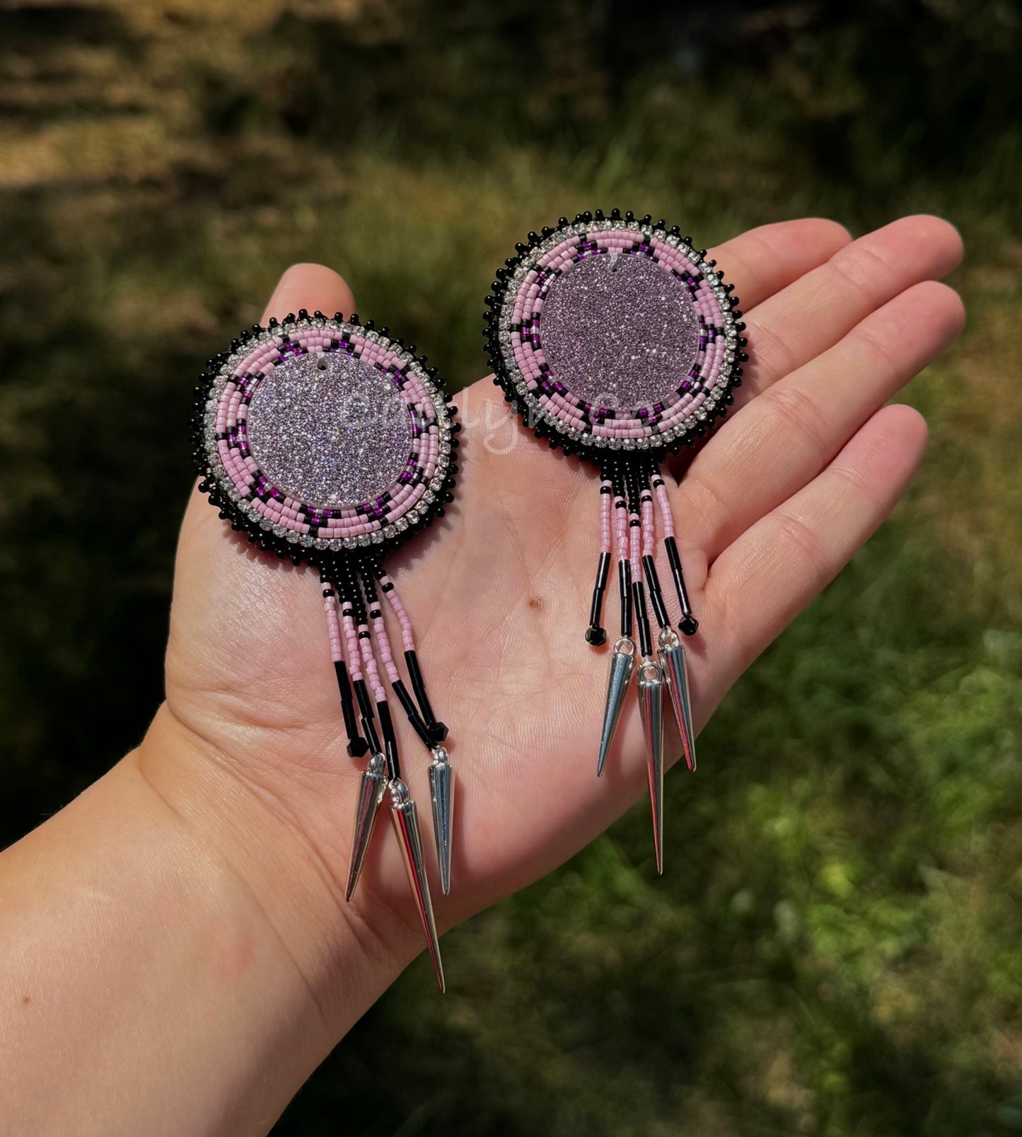 Pink Spike Dangle Earrings